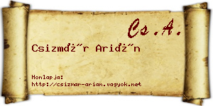 Csizmár Arián névjegykártya